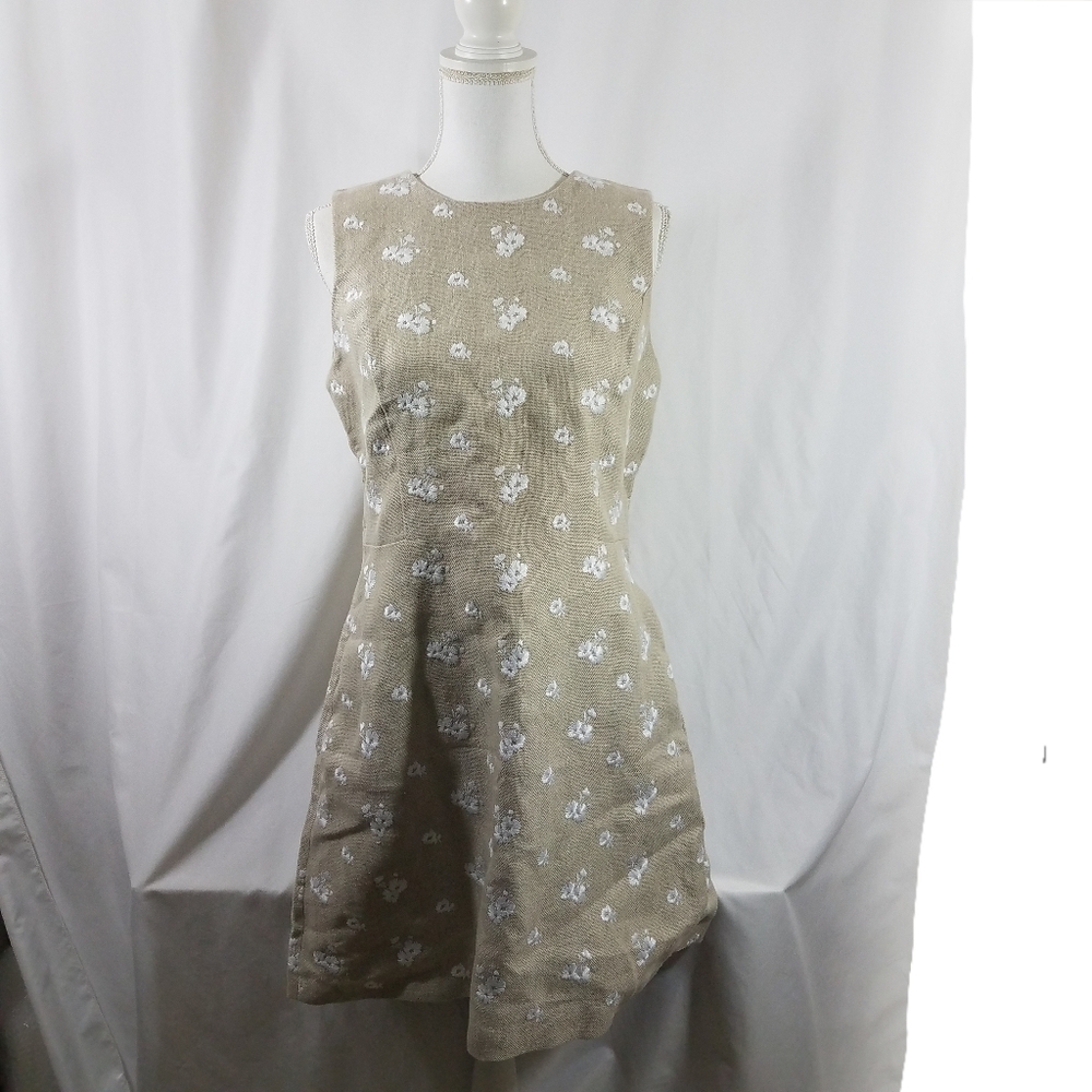 Michael Kors Linen Embroidered Dress 10